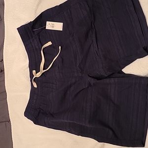 Men's dark blue drawstring shorts